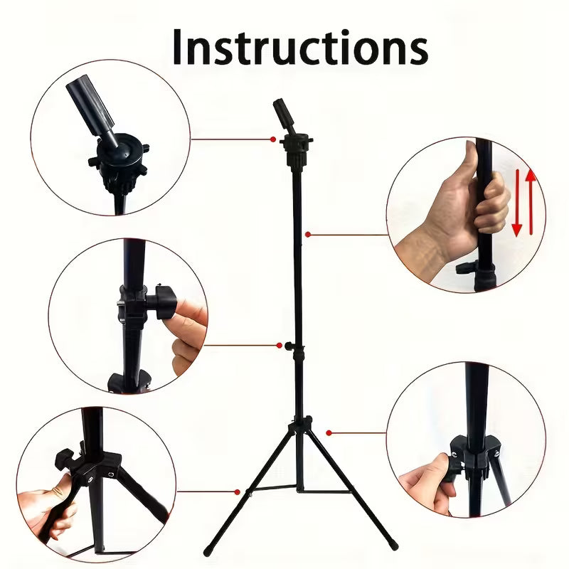 Prime Supplies Height-Adjustable Wig Stand Tripod 120  cm up to 180 cm