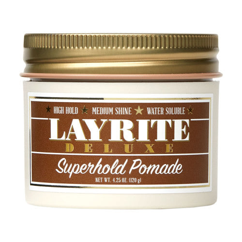 Layrite Deluxe Superhold Pomade – High Hold Water-Based Hair Pomade (4.25oz)