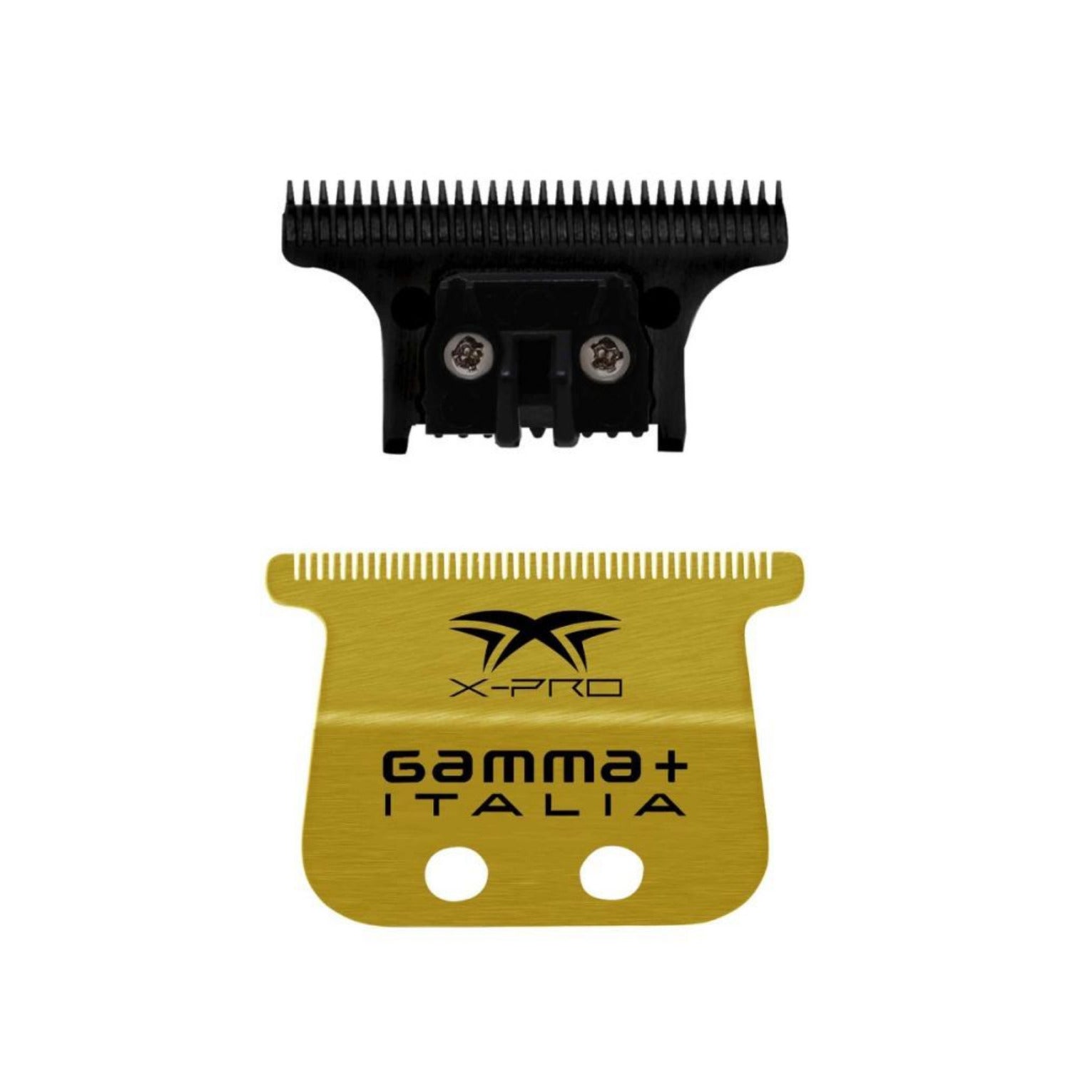 Stylecraft / Gamma+ X-Pro Wide Gold Titanium Fixed Blade & DLC The One Cutting Trimmer Blade Set