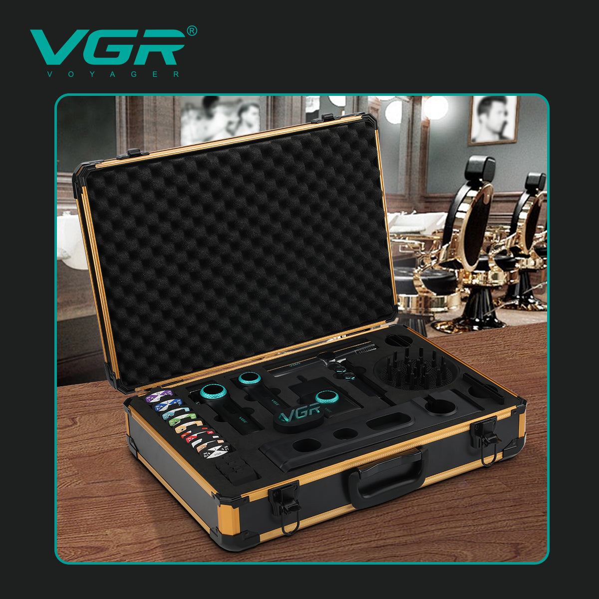 VGR Black Edition 4-in-1 Grooming Kit – Hair Trimmer, Clipper, Shaver & Dryer