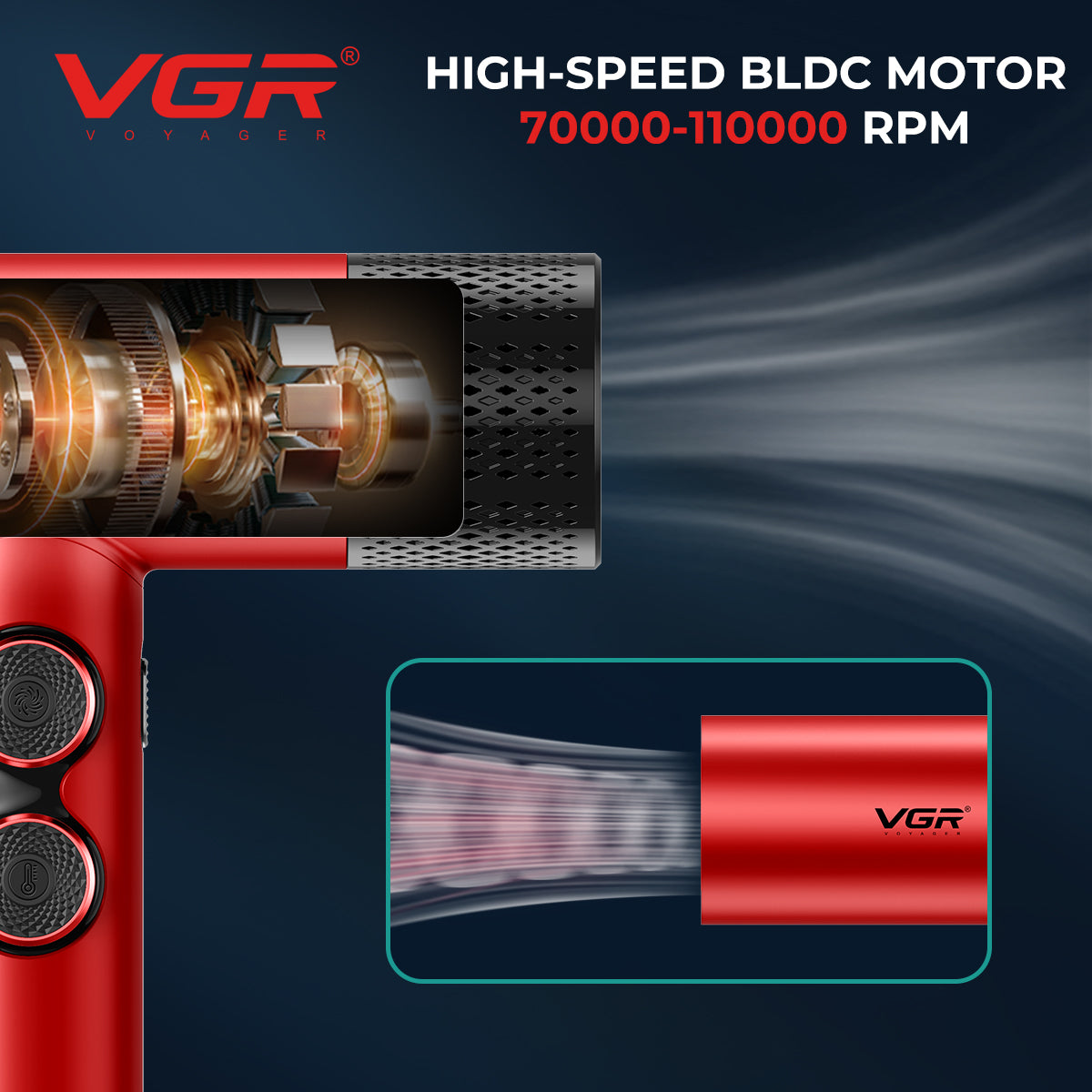 VGR Red Edition 4-in-1 Grooming Kit – Hair Trimmer, Clipper, Shaver & Dryer