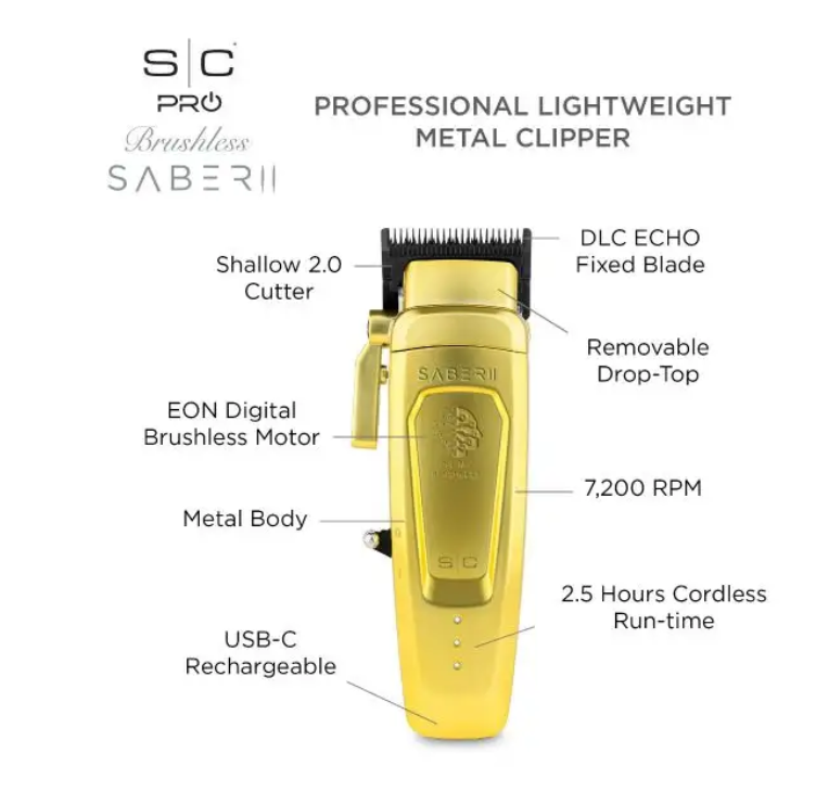 StyleCraft Saber 2 Hair Clipper in Gold