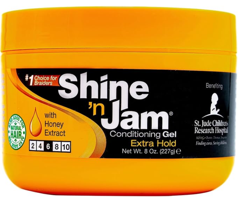 Ampro Shine 'N Jam Conditioning Gel, Extra Hold – 8 oz jar