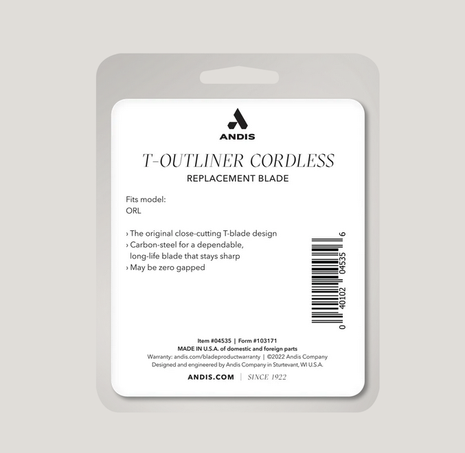 Andis Cordless T-Outliner Li Replacement T-Blade – Carbon Steel