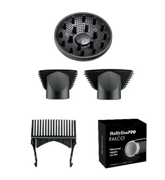 BaBylissPRO Falco Italian High-Speed Digital Hair Dryer – Black & Silver