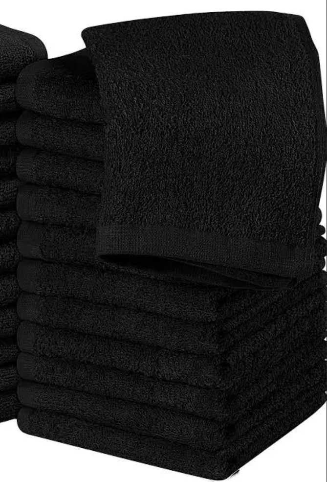 Bleach Proof Salon Towels - Black - 12 pack