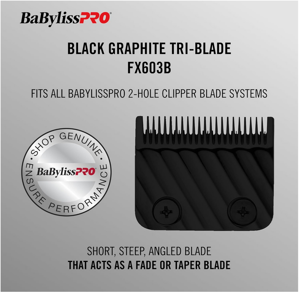 BaBylissPRO Barberology Black Graphite Tri-Wedge Clipper Blade