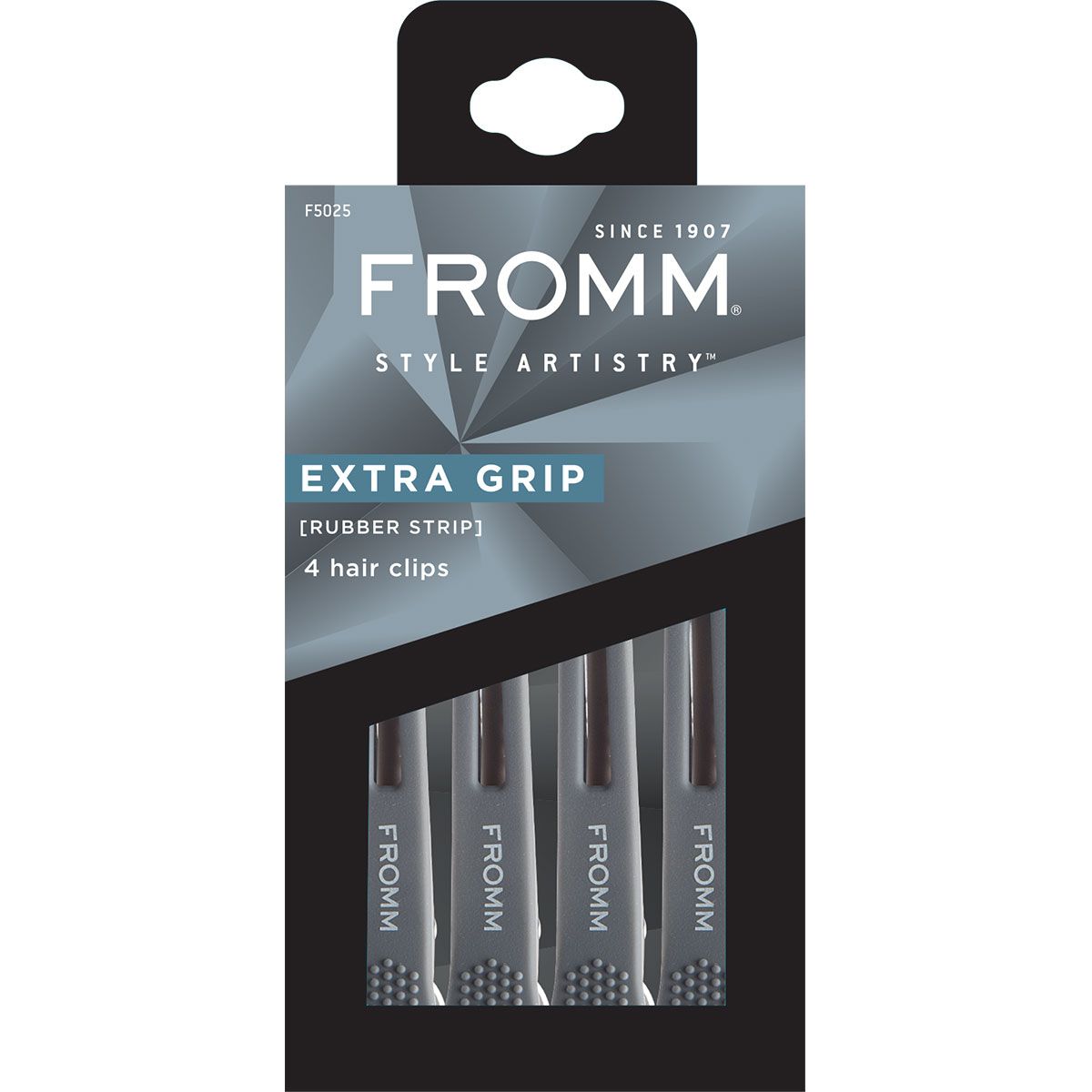 Fromm F5025 Extra Grip Rubber Hair Clips 4pk