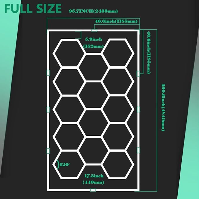 LED Cellular Garage & Salon Light 14 Hexagon Grid LED