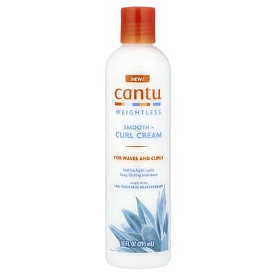 Cantu Weightless Smooth + Curl Cream, For Waves and Curls, 10 fl oz (295 ml)