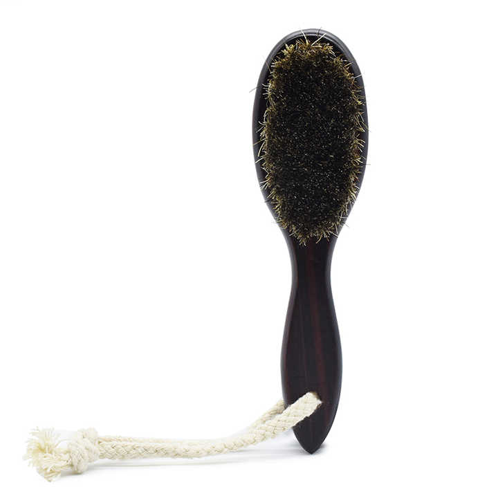 Bilateral Hair Barber Brush - Wood Handle, Nylon Bristles