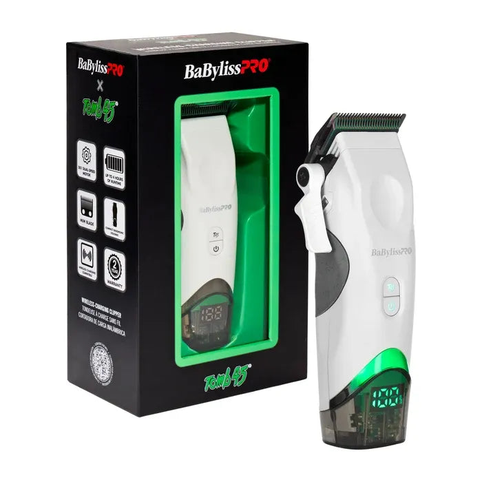 BaBylissPRO x Tomb45 Limited Edition Wireless Charging Clipper - White