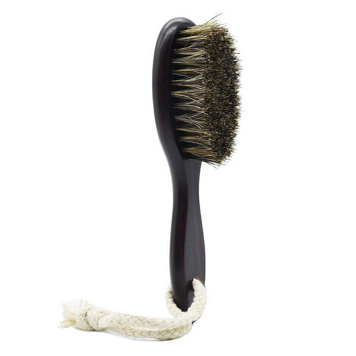 Bilateral Hair Barber Brush - Wood Handle, Nylon Bristles