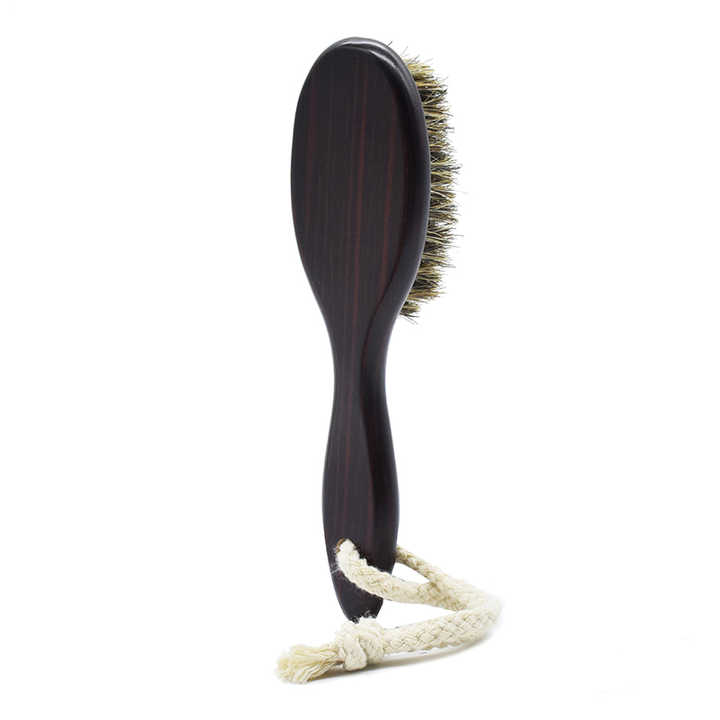 Bilateral Hair Barber Brush - Wood Handle, Nylon Bristles