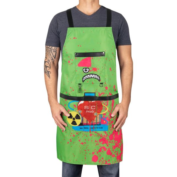 Style craft  Water-Repellent Barber/Salon Apron with Adjustable Straps in Radioactive Green