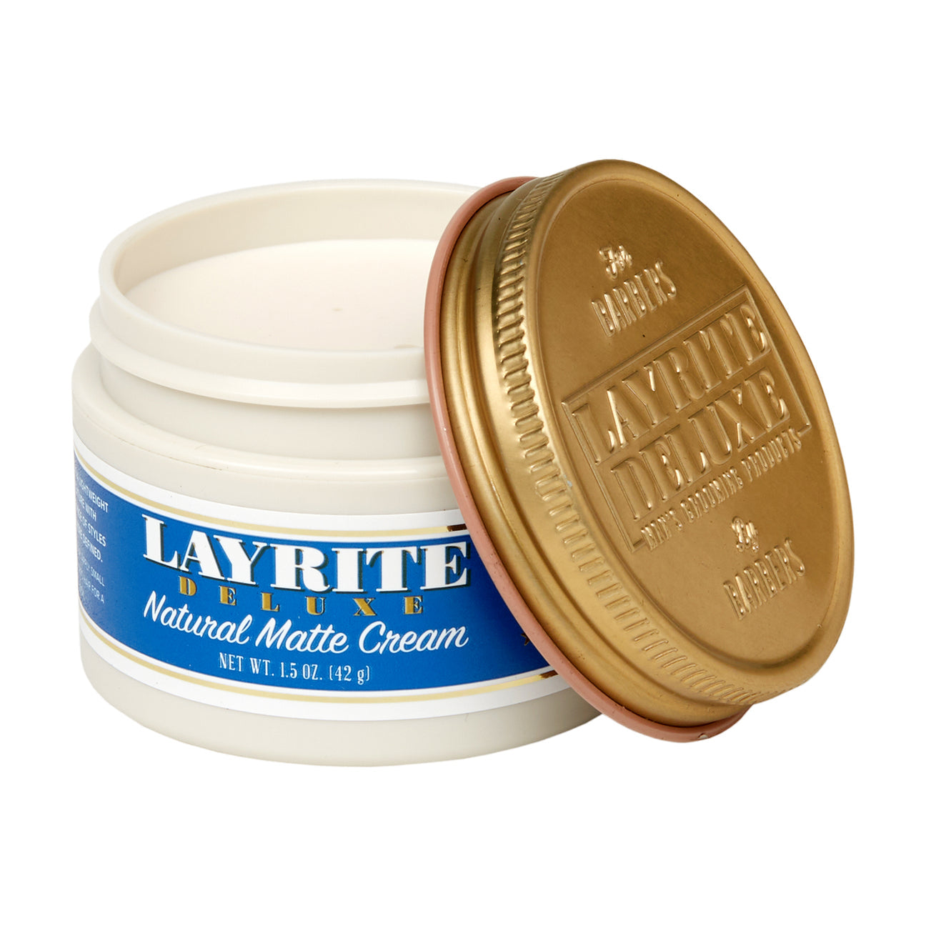 Layrite Deluxe Natural Matte Cream – Lightweight Medium Hold (1.5oz)