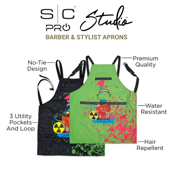 Style craft  Water-Repellent Barber/Salon Apron with Adjustable Straps in Radioactive Green
