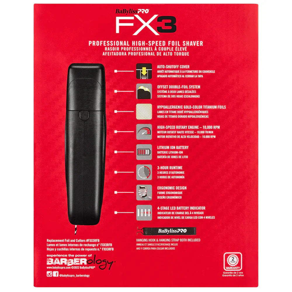 BabylissPro FX3 Double Foil Shaver – Matte Black