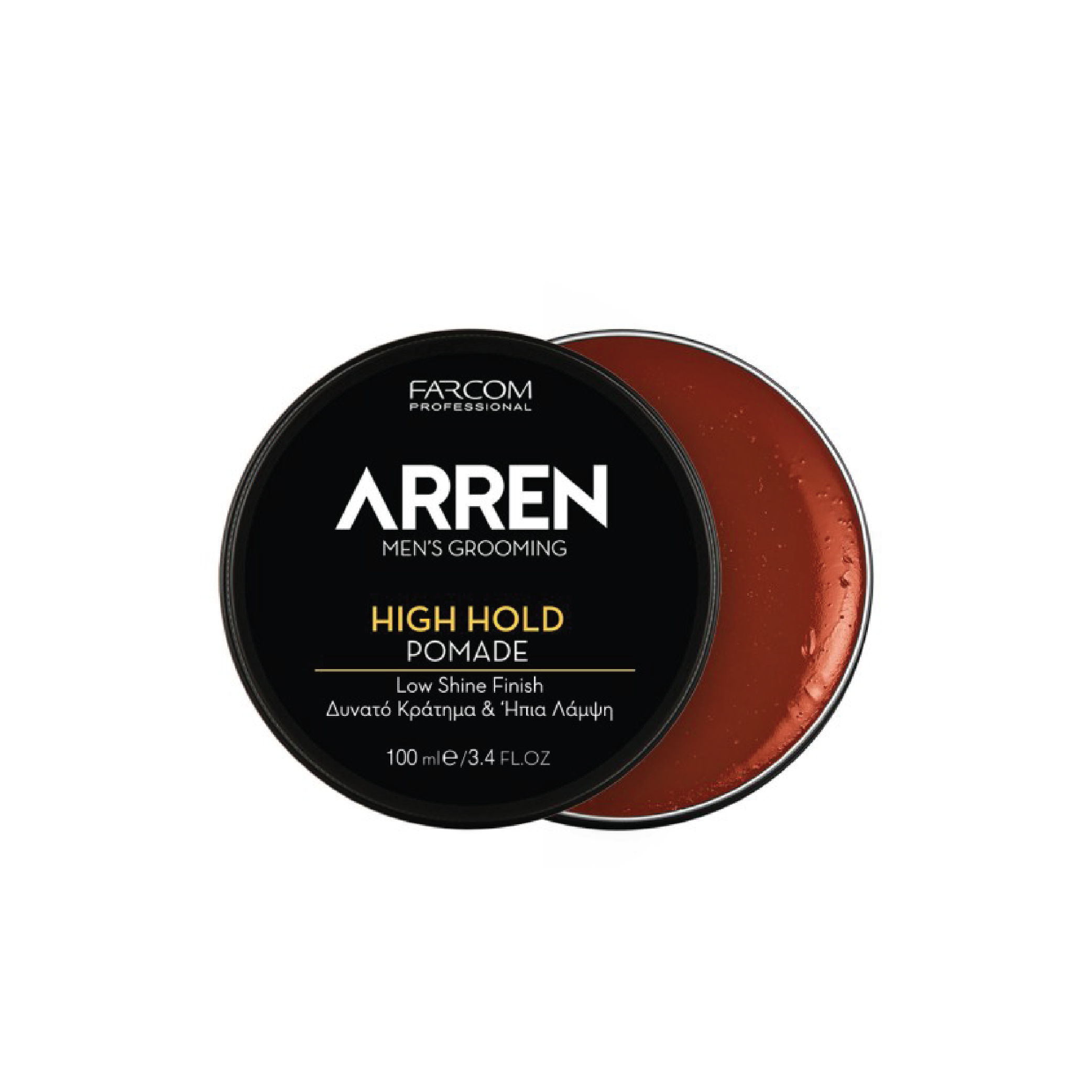 ARREN Pomade High Hold 100ml – strong styling pomade with high hold and low-shine finish, delivering defined, long-lasting, and controlled hairstyles.