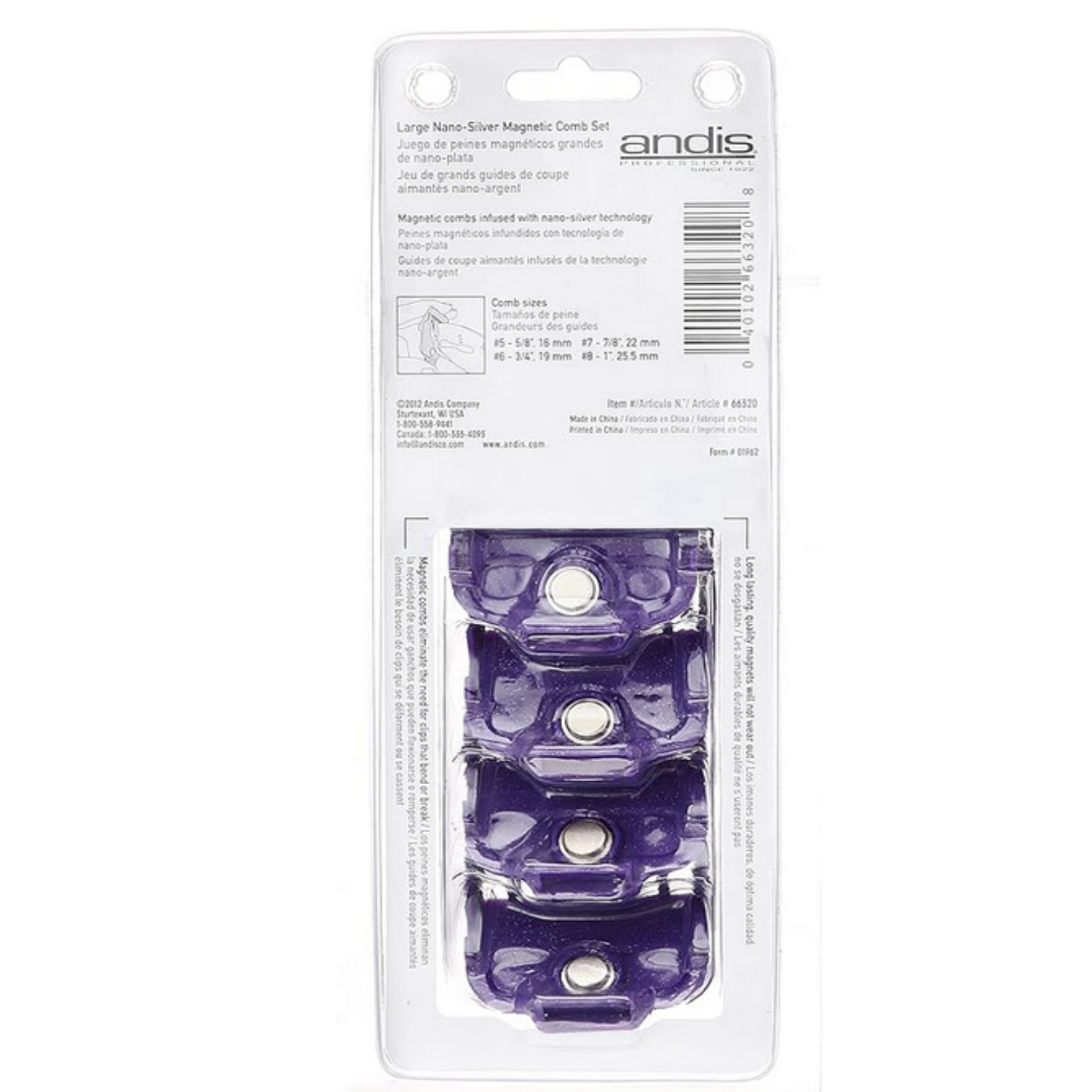 Andis Magnetic Comb Set #5-#8 – Purple