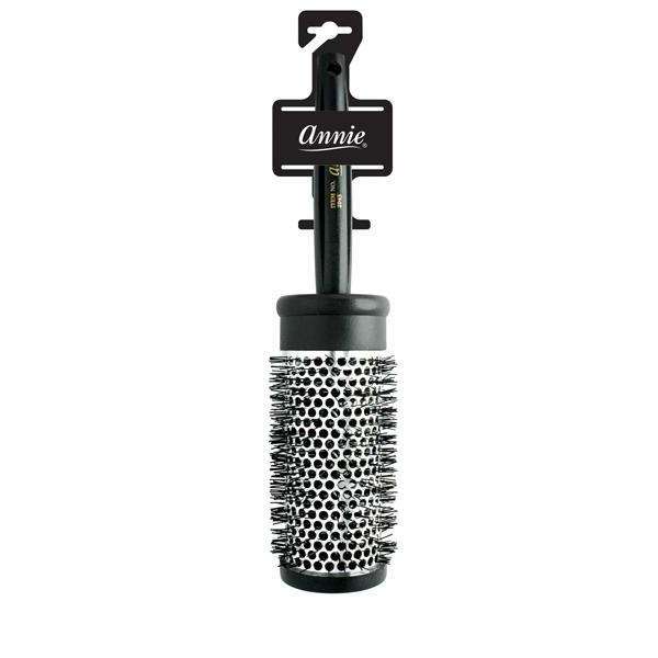 Annie Hairbrush with honeycomb design on a white background, branded.