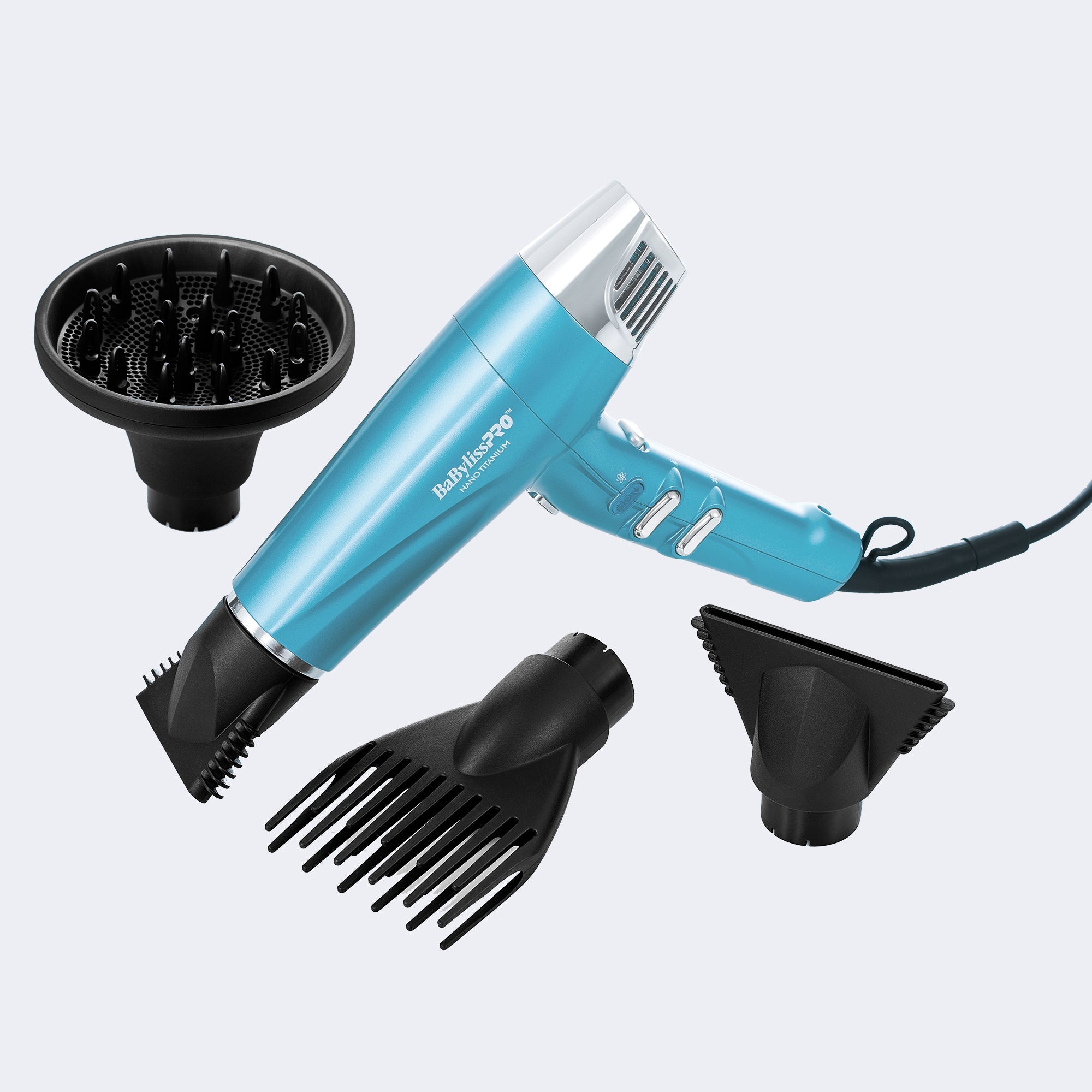 BaBylissPRO Nano Titanium Dual Ionic High-Speed Hairdryer (Blue)