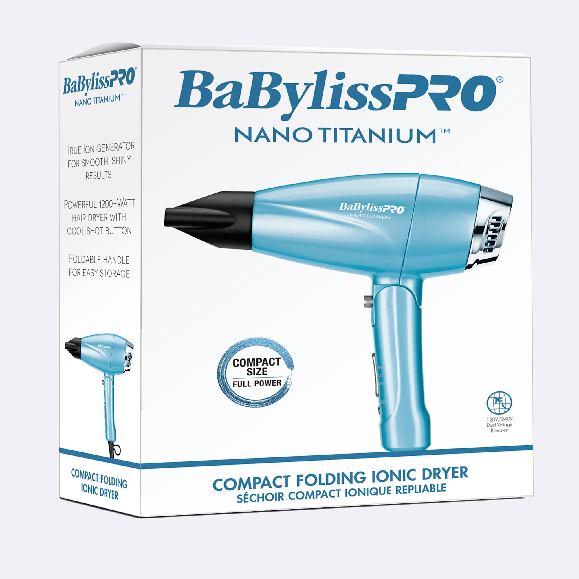 BaBylissPRO Nano Titanium™ Compact Ionic Hair Dryer