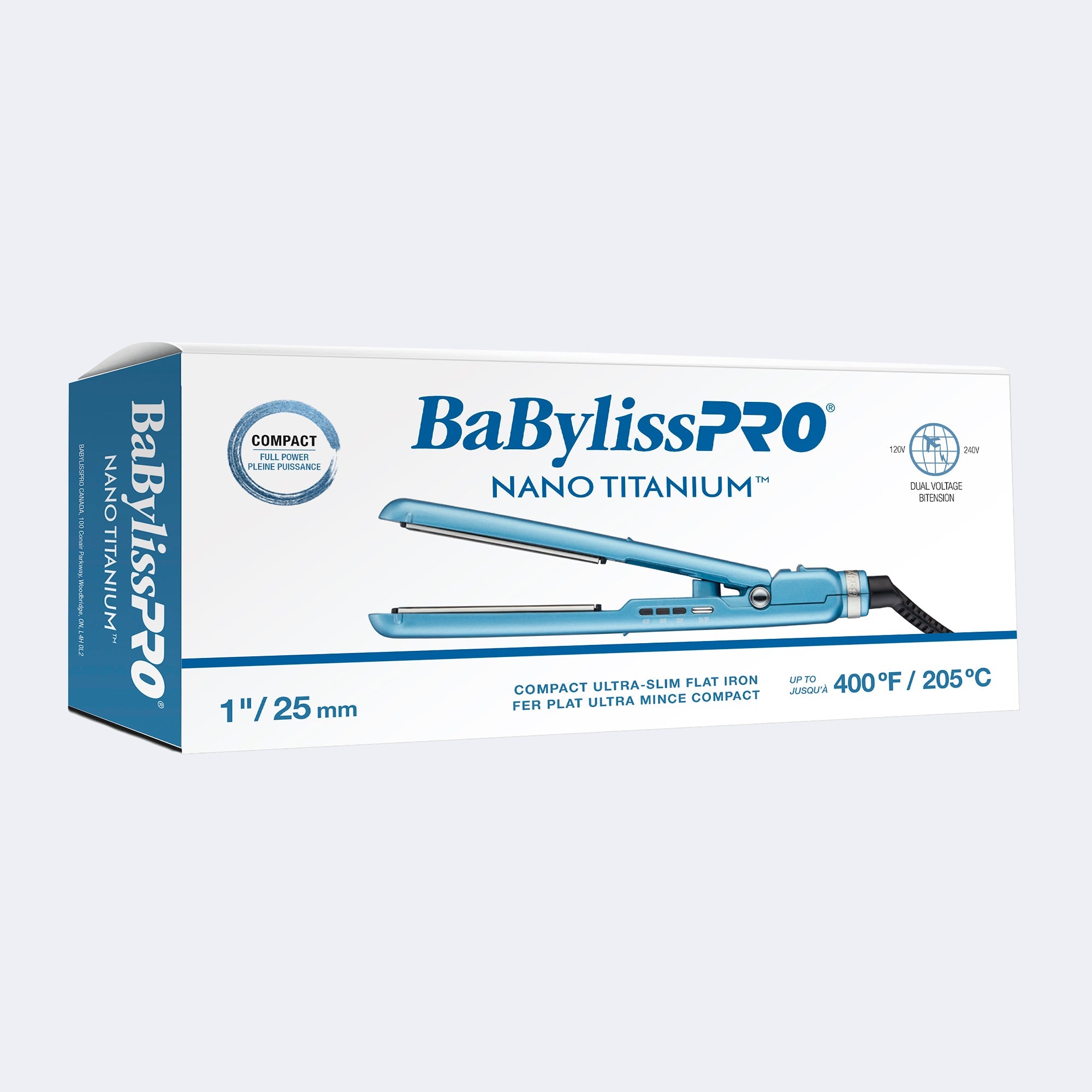 BaBylissPRO Nano Titanium™ 1" Compact Ultra-Slim Flat Iron