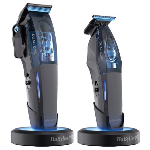 BaBylissPRO Combo Dual-Coil Motor Clipper & Trimmer with Charging Stands- Super Power Motors