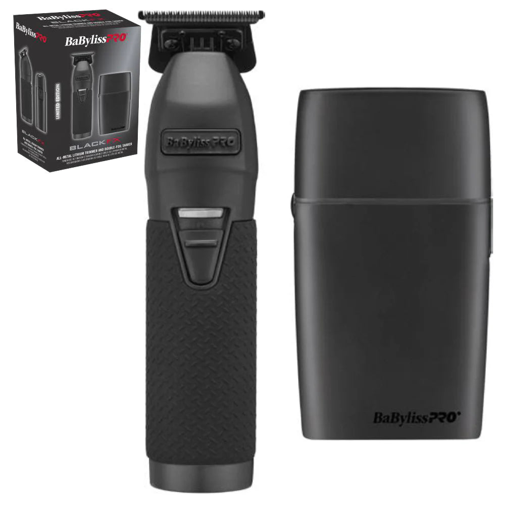 BaBylissPRO Matte Black All-metal Lithium Trimmer & Double-foil Shaver