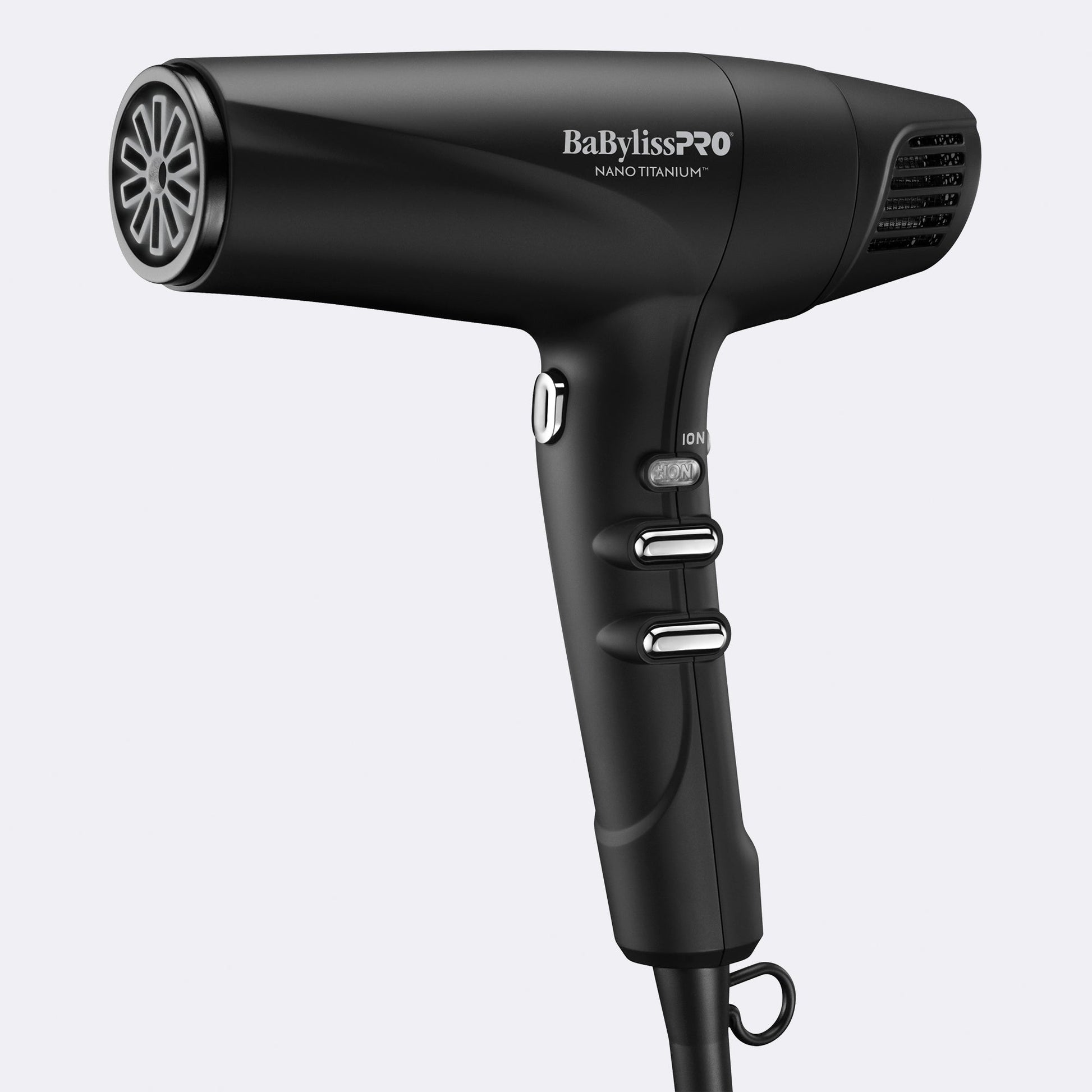  BaBylissPRO BNT9100BKC Nano-Titanium Dual Ionic High-Speed Hair Dryer – Professional matte black blow dryer with attachments