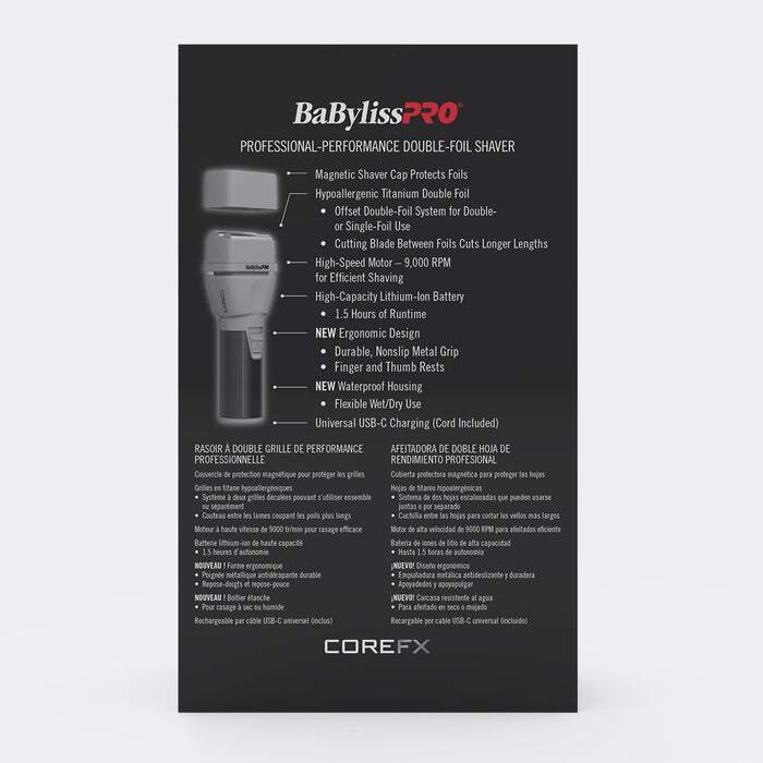 BaBylissPRO COREFX Professional-performance Double-Foil Shaver