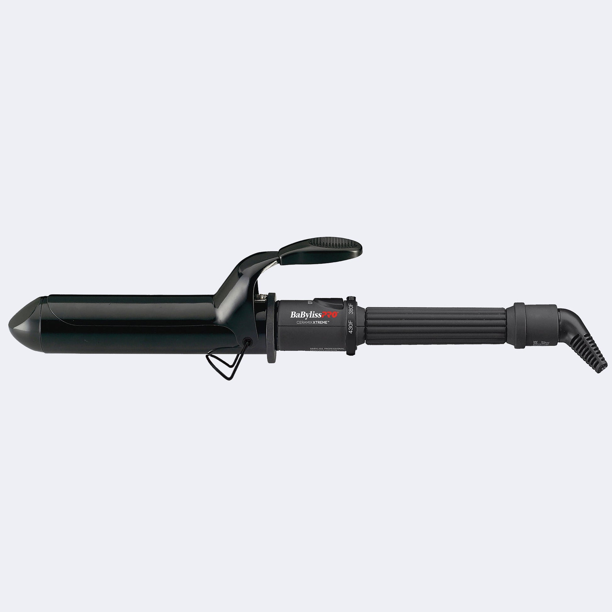 “BaBylissPRO Ceramix Xtreme 1½‑inch porcelain‑ceramic curling iron with spring handle, cool tip, and black ceramic barrel”