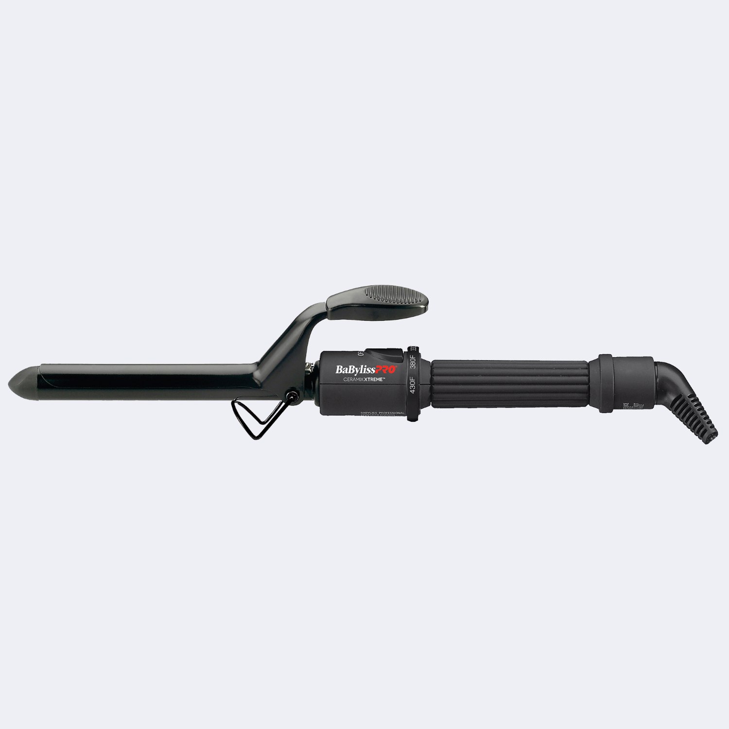 “BaBylissPRO Ceramix Xtreme 3/4-inch Spring Curling Iron - black ceramic barrel with ridged spring handle, cool tip, and swivel cord.”