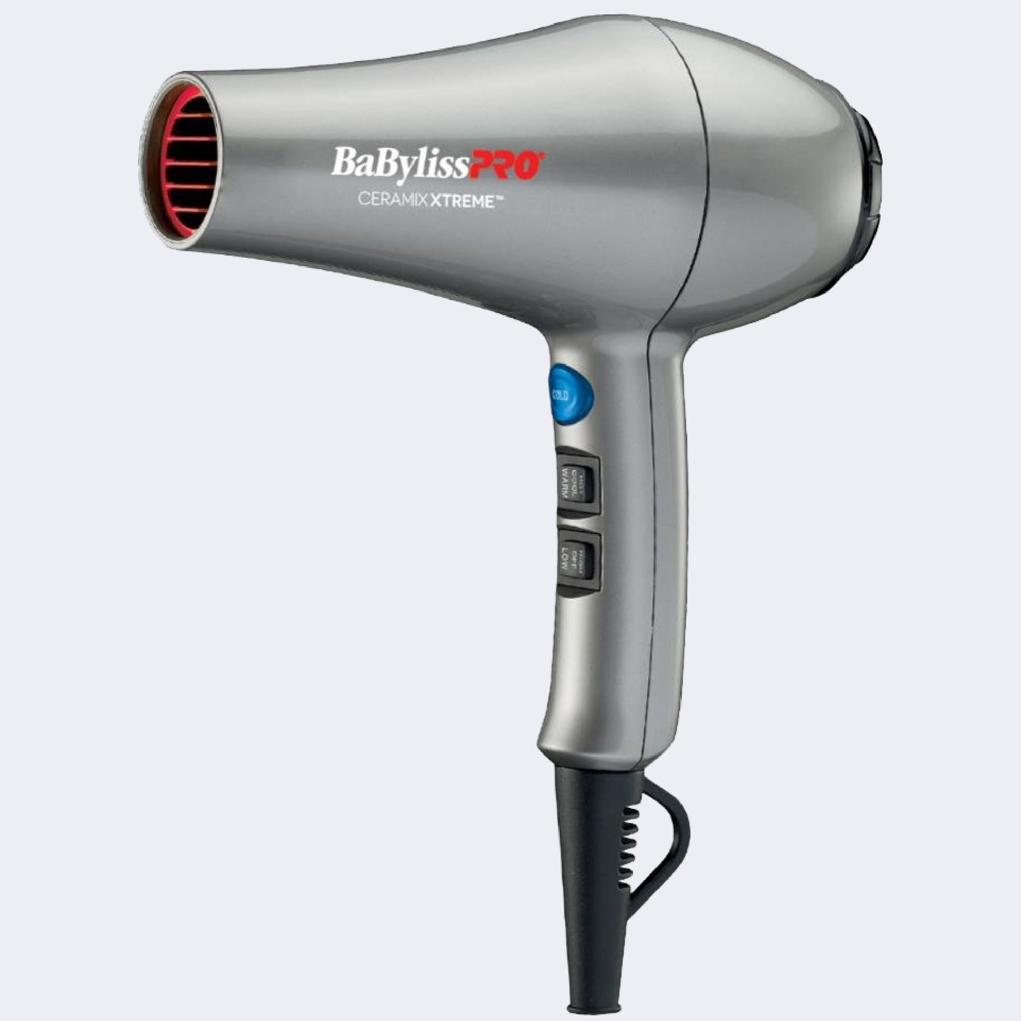  BaBylissPRO® Ceramix Xtreme™ Ionic Hairdryer showcasing its sleek, modern design with a professional-grade 2000-watt motor and ergonomic handle.