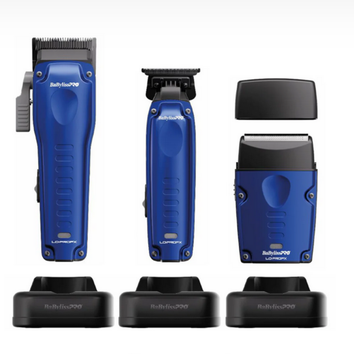 BaBylissPRO Compact Super Trio Lo-Pro FX82 FX72 FXLPFS1 with Charging Stands – Professional Clipper, Trimmer & Shaver Set with USB-C