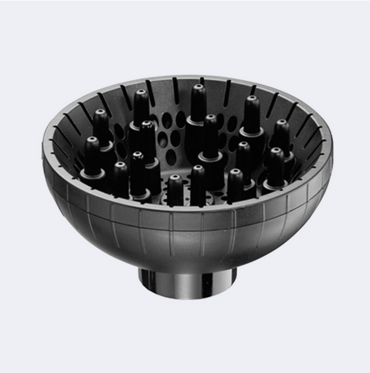 BaBylissPRO Italian Series diffuser attachment with firm plastic fingers, designed to slide/snap onto compatible BaBylissPRO dryers for soft, bouncy curls.
