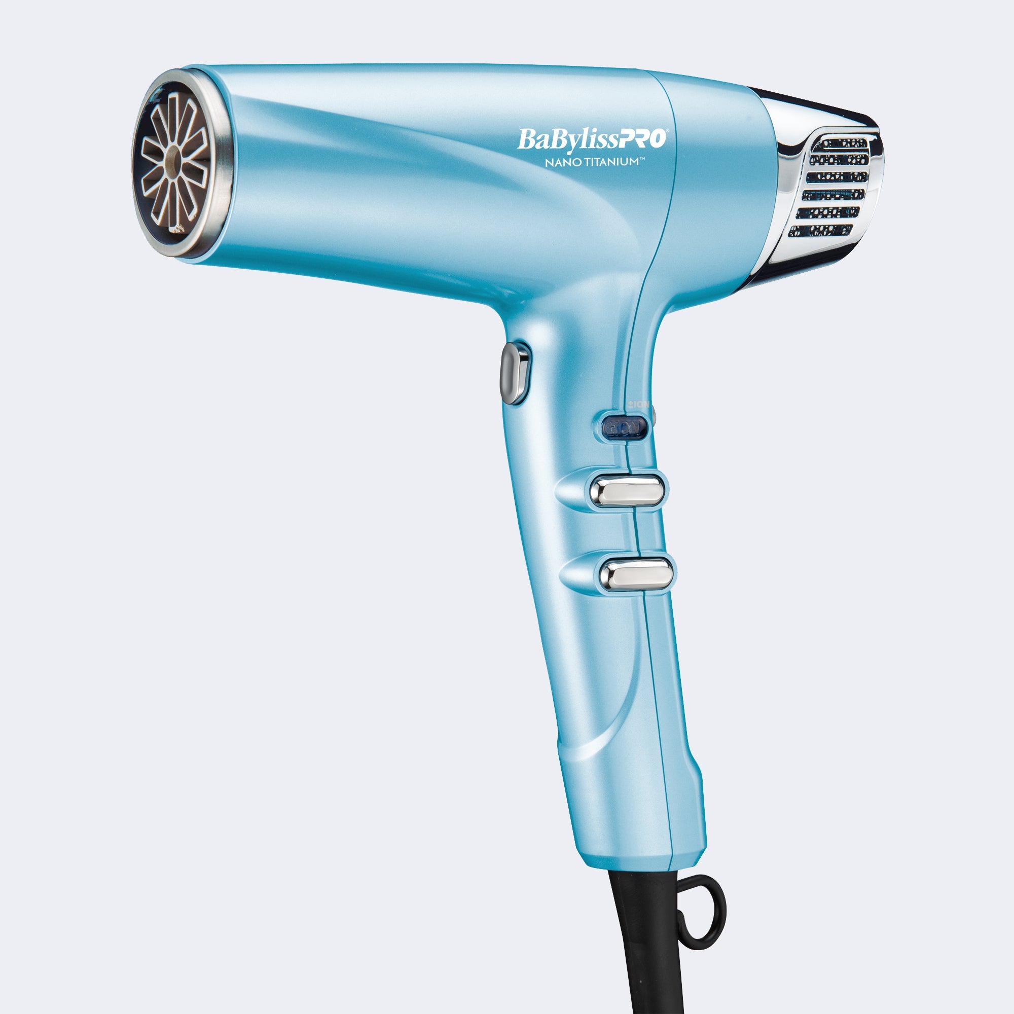 BaBylissPRO® Nano Titanium™ Dual Ionic High-Speed Hairdryer (Blue) - Professional hair dryer with advanced ionic and titanium technology for fast, frizz-free styling.