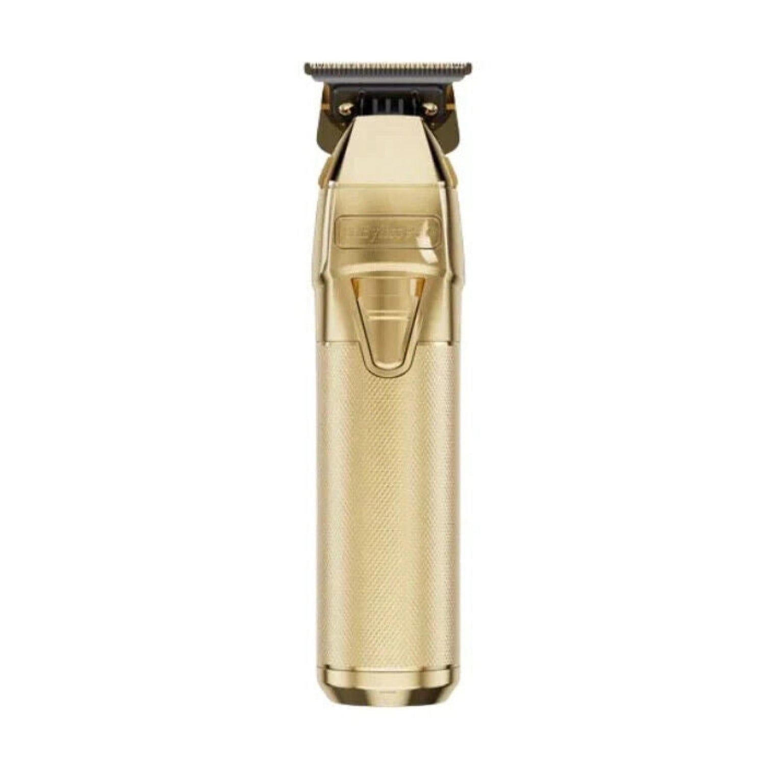 “BabylissPro FXONE GOLDFX cordless trimmer FX799G with gold titanium T‑blade, metal housing, quick‑release battery.”