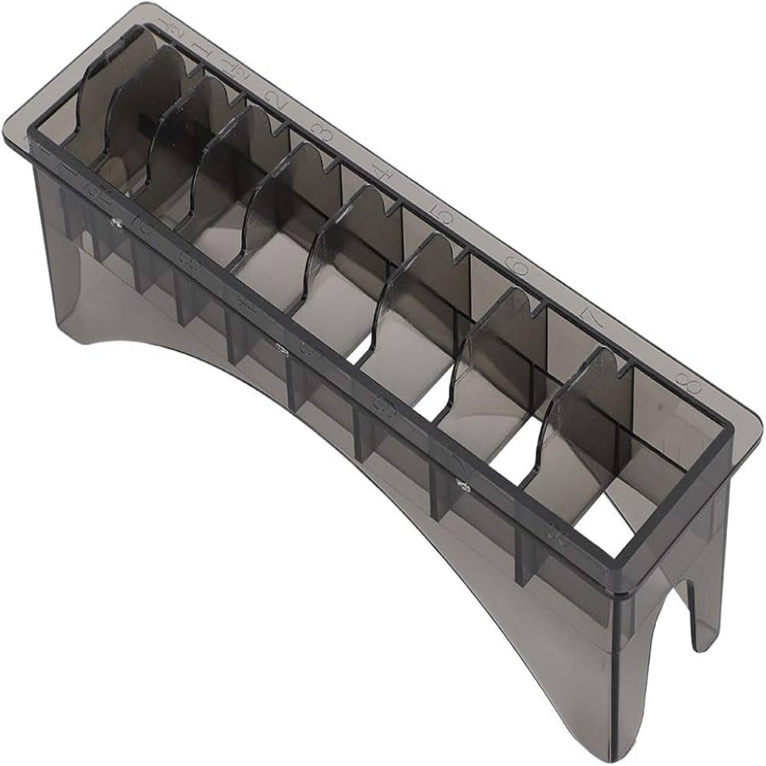 10-slot plastic clipper guard holder for hair tools, black organizer compatible with most clipper sizes