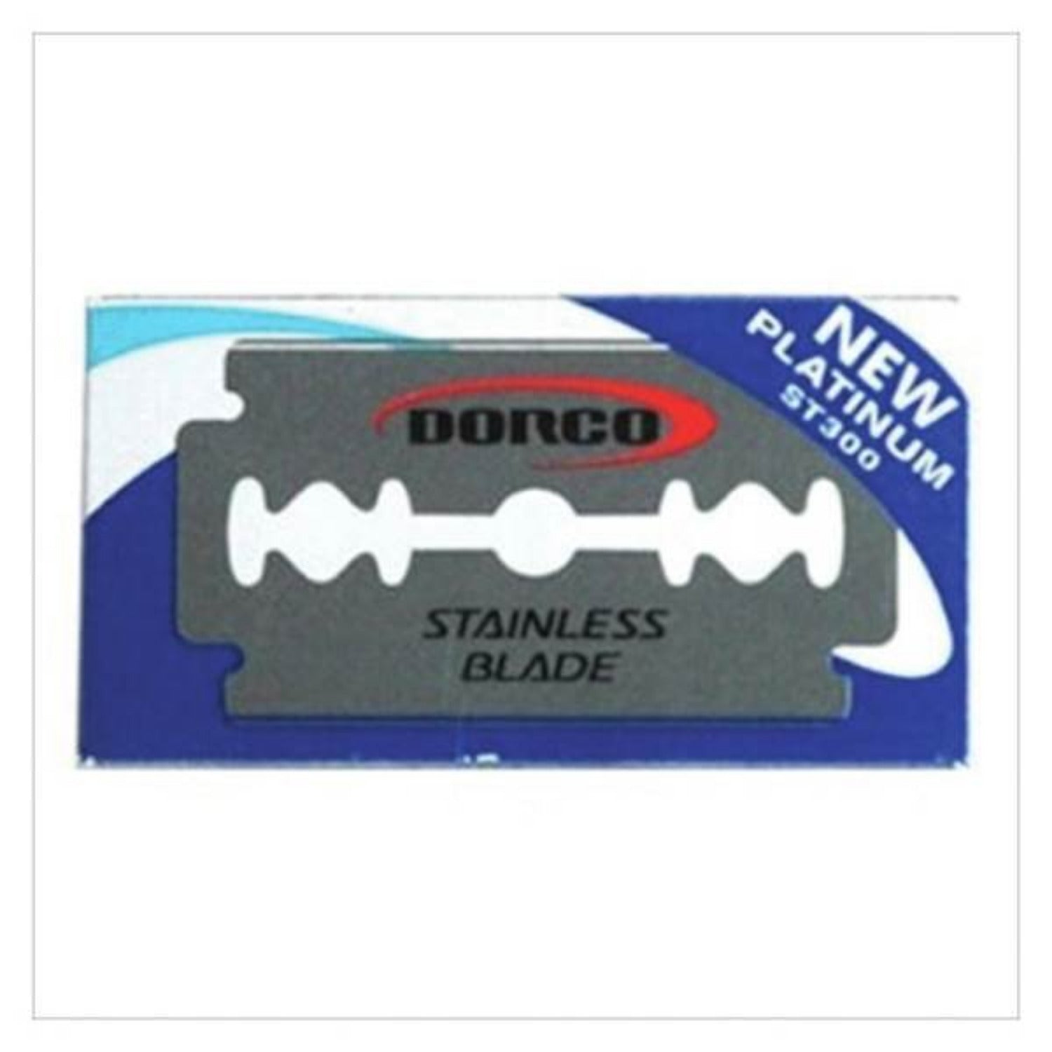  Dorco Double Edge Razor Blades 100ct Blue Pack showing stainless steel blades for safety razors