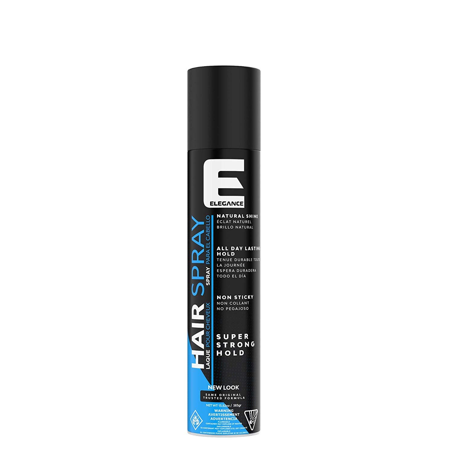 Elegance Super Strong Hold Hair Spray 383 ml aerosol can with sleek design