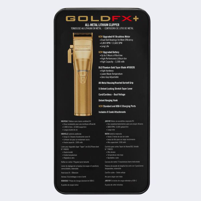 BabylissPro Metal Lithium GoldFX+ Clipper FX870NG