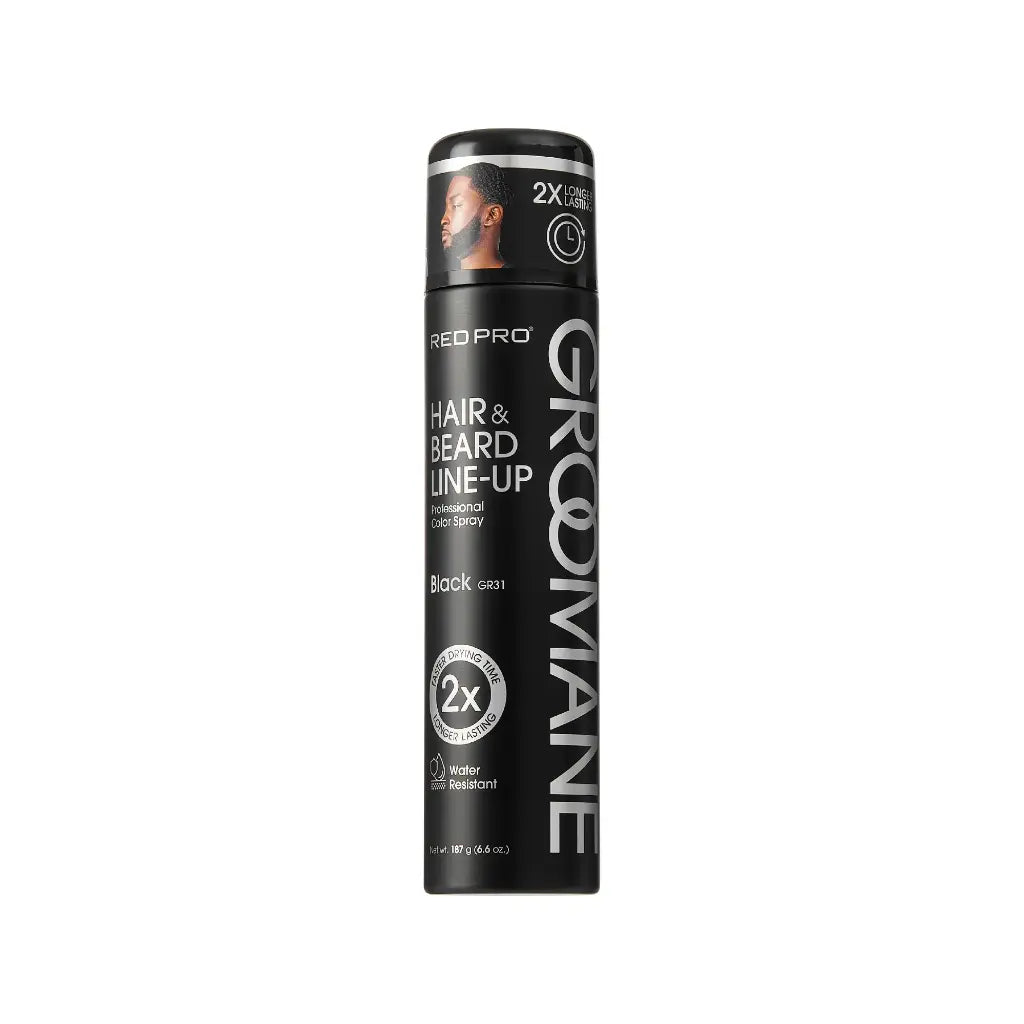 Groomane Hair and Beard Line-Up Spray Black GR31 6.6 oz can for lineup and detailing