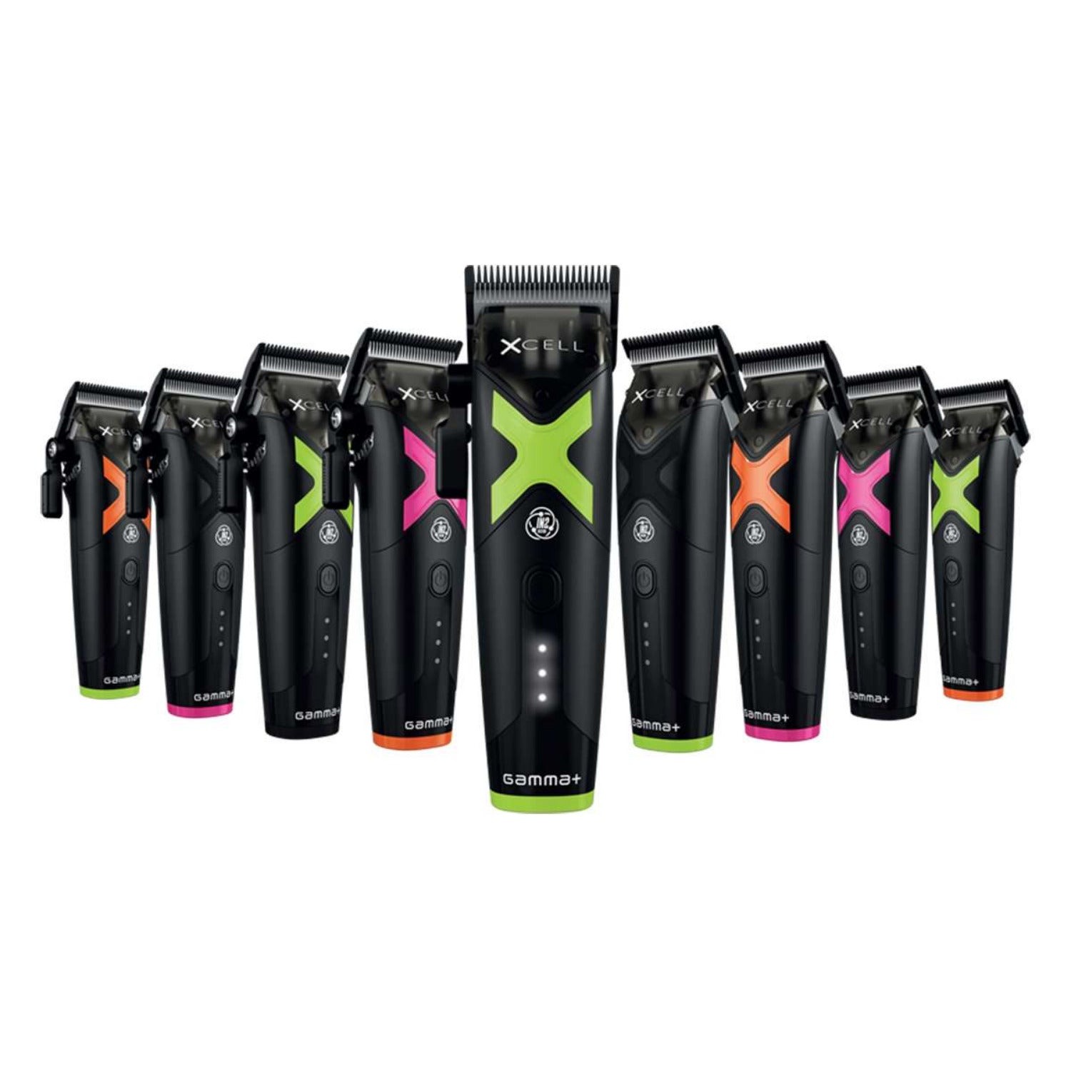 “Gamma+ Xcell Professional Cordless Clipper with sleek black body, ergonomic grip, magnetic drop‑top, and Echo DLC blade – ideal for fades and detailing.”