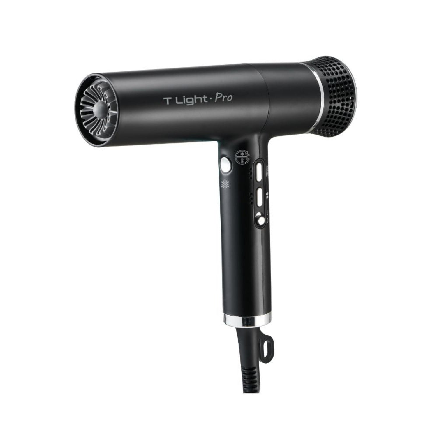 InFashion T Light Pro high-speed professional hairdryer with sleek design, multiple settings, and brushless motor technology.