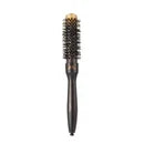 Black hairbrush with bristles on a white background