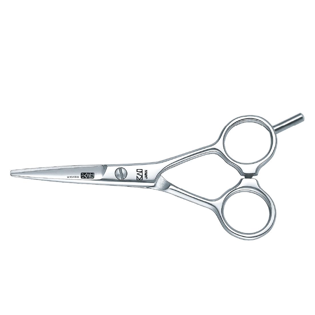 KASHO Blue Series 4.5‑inch Straight Haircutting Shear with VG‑10W Japanese steel, hollow-ground convex blades, and mirror-polished finish