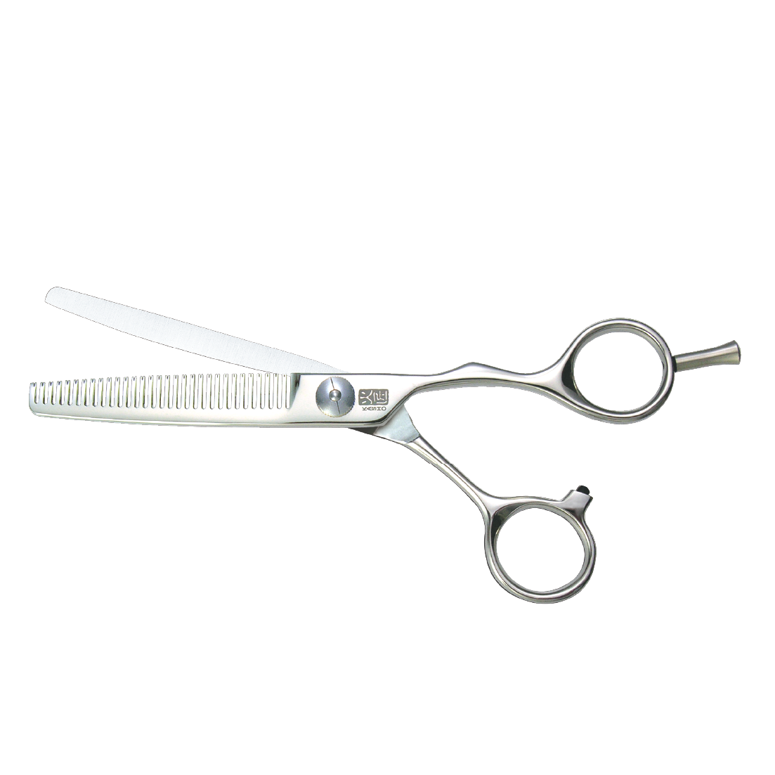 KASHO Design Master 6-inch 30-Tooth Offset Texturizing Shears with satin finish and ergonomic handle