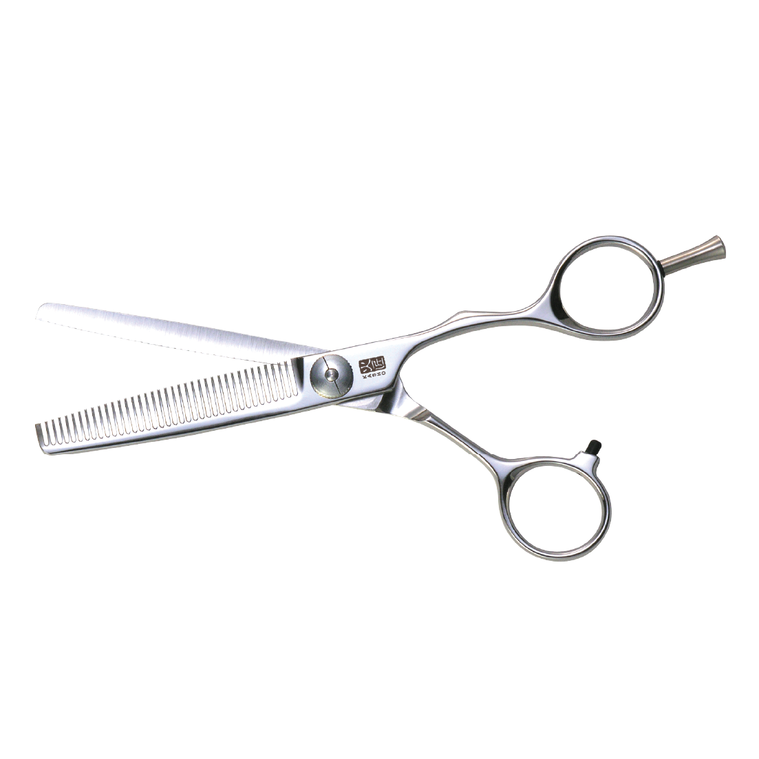 KASHO Design Master 6.0-inch 38-Tooth Blending Shear – Offset handle, satin finish, precision thinning